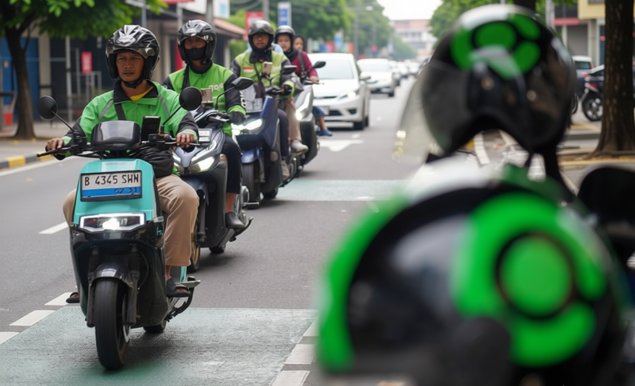 New Policy: [Foto] Angin Segar Bagi Ojol, Mulai 1 Juli Grab dan Goto Terapkan Komisi 8%