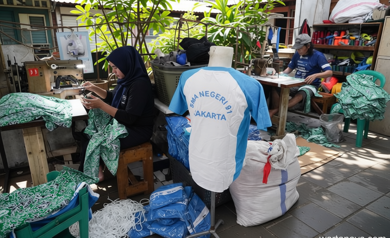 [Foto] Kesibukan Usaha Konveksi Membuat Seragam Sekolah Jelang Tahun Ajaran Baru