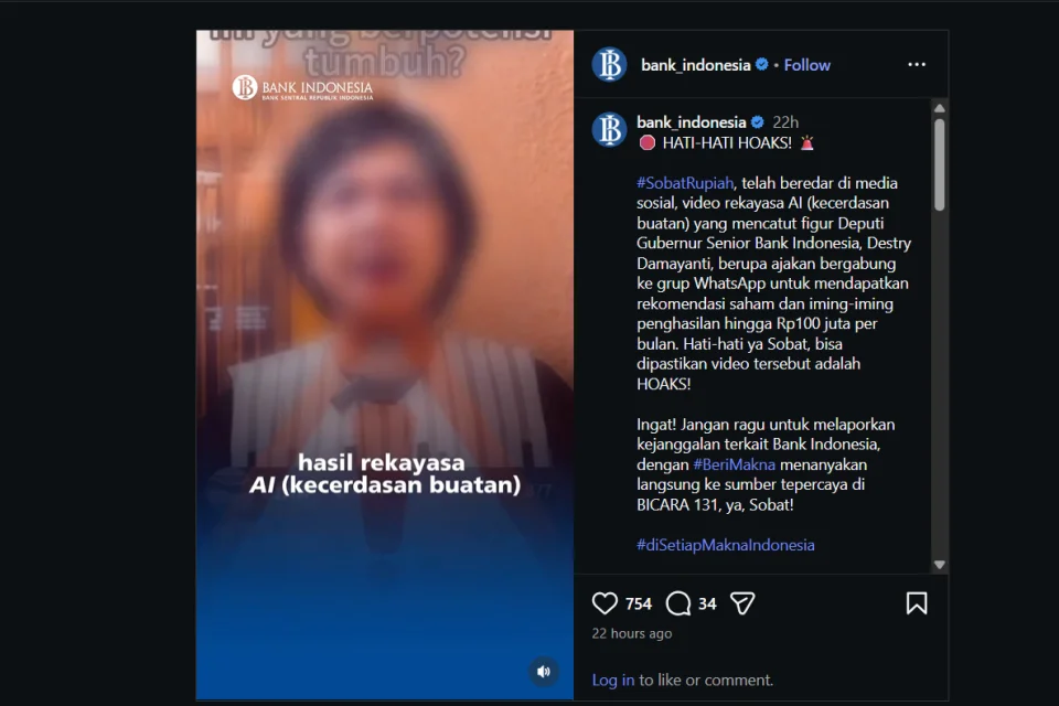 Waspada, Nama Deputi Gubernur BI dan Menkeu Dicatut Hoaks Rekomendasi Saham